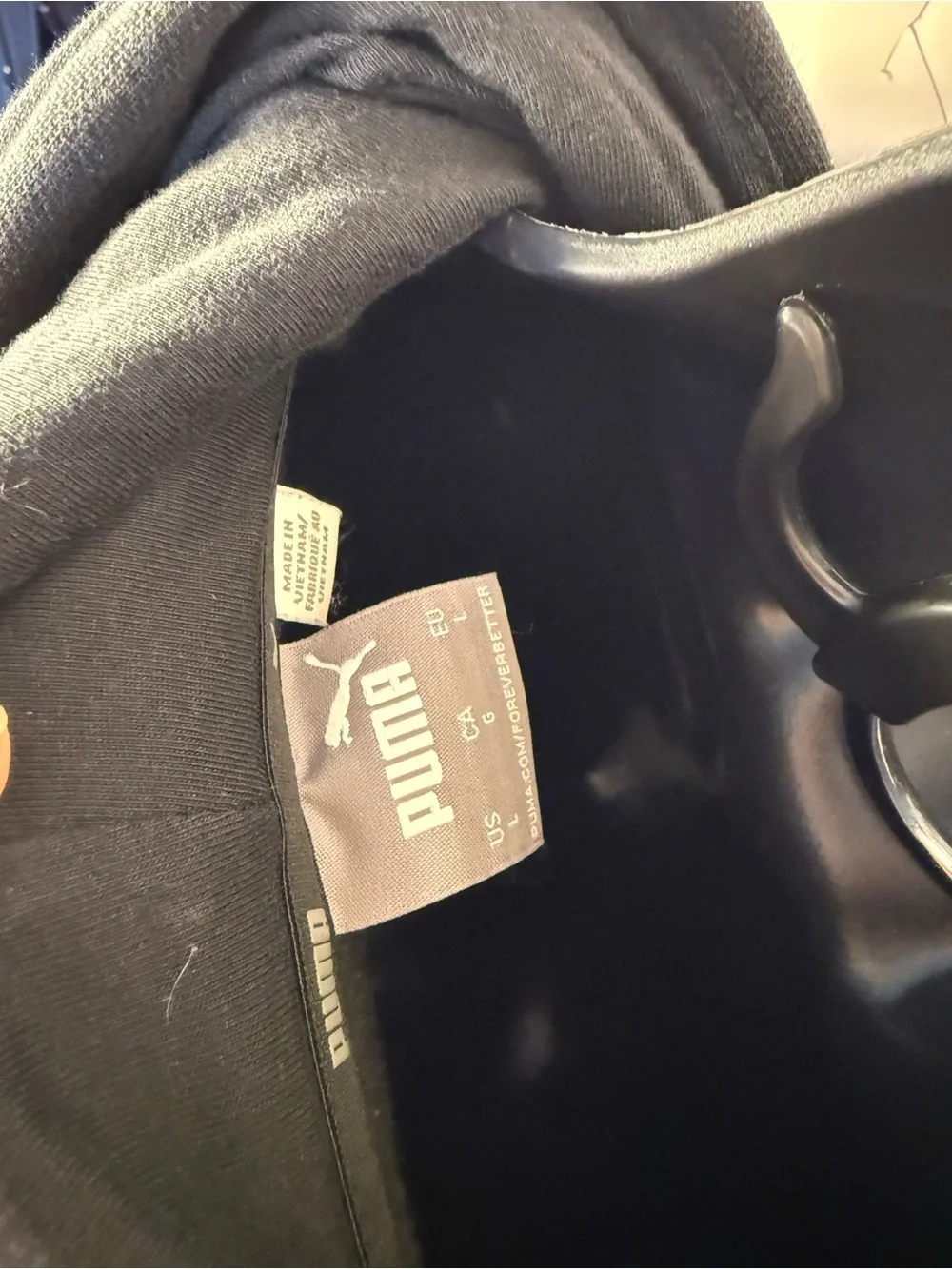 Puma Black Hoodie with White Logo Block